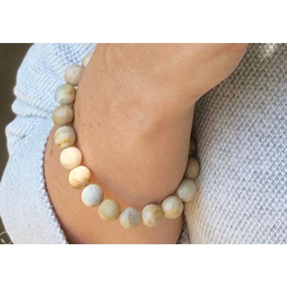 NWT 🌼 UNISEX YELLOWSTONE BRACELET BEADED TAN NUDE STRETCH